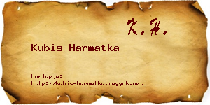 Kubis Harmatka névjegykártya
